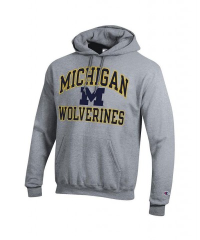 Men's Heather Gray Michigan Wolverines High Motor Pullover Hoodie $34.30 Sweatshirt