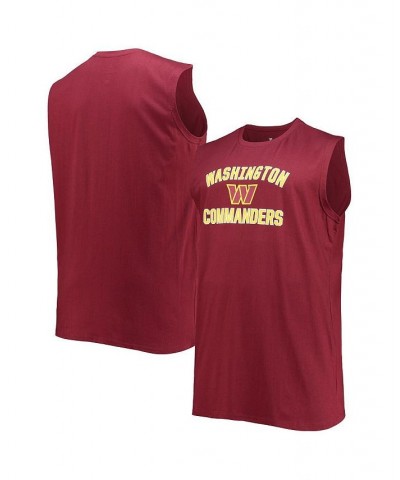 Men's Branded Burgundy Big and Tall Washington Commanders Heart 'N' Soul Muscle Tank Top $18.06 T-Shirts