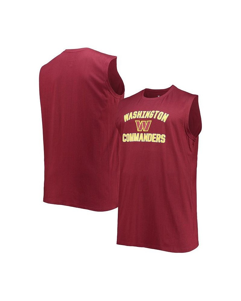 Men's Branded Burgundy Big and Tall Washington Commanders Heart 'N' Soul Muscle Tank Top $18.06 T-Shirts