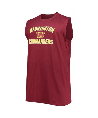 Men's Branded Burgundy Big and Tall Washington Commanders Heart 'N' Soul Muscle Tank Top $18.06 T-Shirts