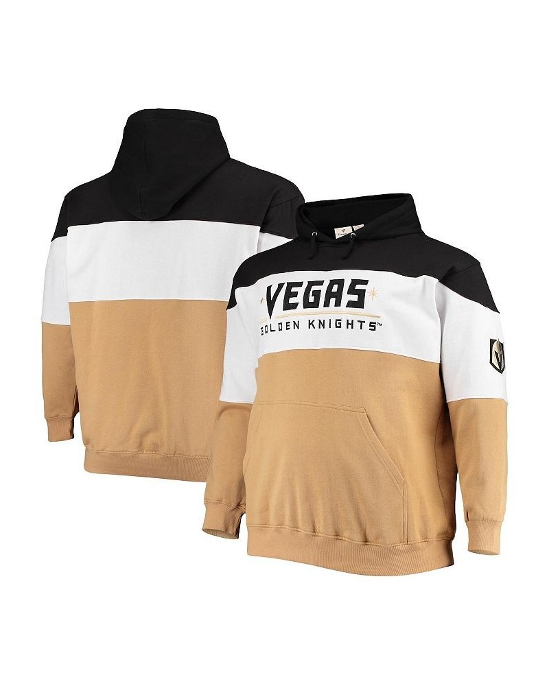 Men's Branded Black, Gold Vegas Golden Knights Big and Tall Colorblock Fleece Hoodie $32.34 Sweatshirt