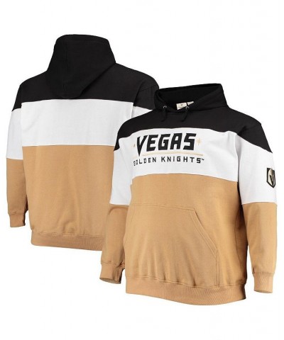 Men's Branded Black, Gold Vegas Golden Knights Big and Tall Colorblock Fleece Hoodie $32.34 Sweatshirt