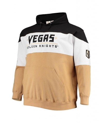 Men's Branded Black, Gold Vegas Golden Knights Big and Tall Colorblock Fleece Hoodie $32.34 Sweatshirt