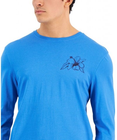 Men's Tiki Lounge Classic-Fit Graphic Long-Sleeve T-Shirt Blue $10.34 Shirts