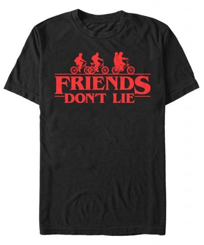 Men's Stranger Things Friends Don't Lie Short Sleeve T-shirt Black $17.50 T-Shirts