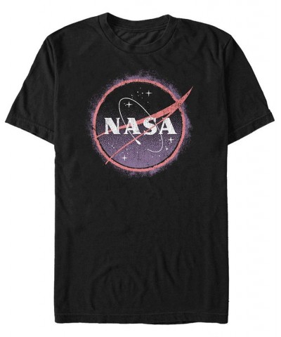 NASA Men's Distressed Grainy Logo Short Sleeve T- shirt Black $14.35 T-Shirts