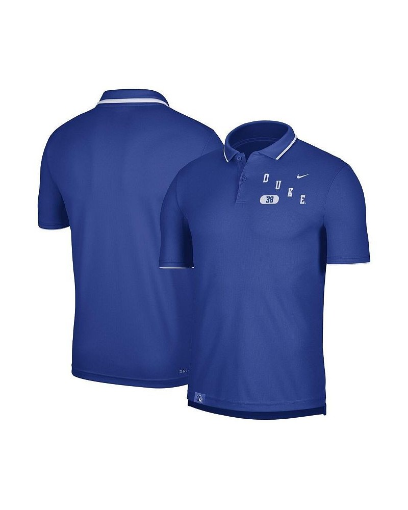 Men's Royal Duke Blue Devils Wordmark Performance Polo Shirt $23.97 Polo Shirts