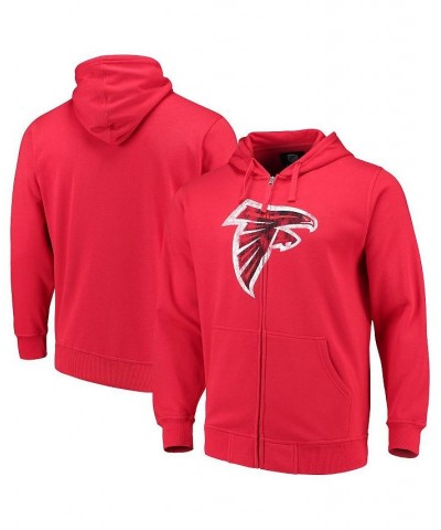 Men's Red Atlanta Falcons Primary Logo Full-Zip Hoodie $37.60 Sweatshirt