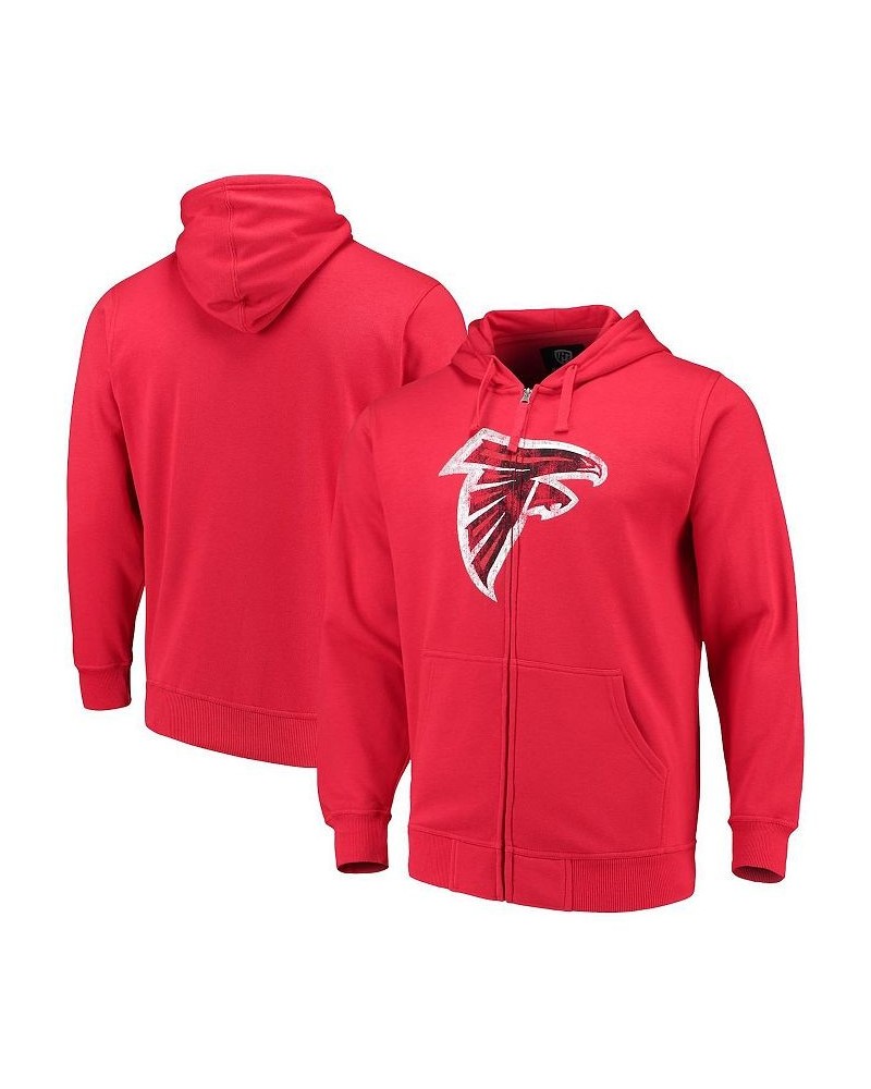 Men's Red Atlanta Falcons Primary Logo Full-Zip Hoodie $37.60 Sweatshirt