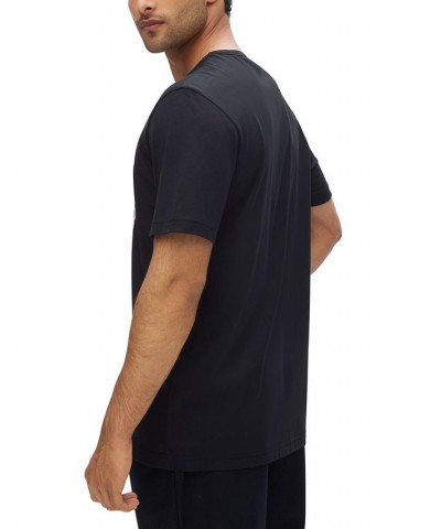 BOSS Men's Cotton-Jersey Regular-Fit T-shirt Blue $32.95 T-Shirts