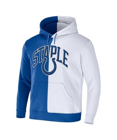 Men's NFL X Staple Blue, White Indianapolis Colts Split Logo Pullover Hoodie $31.02 Sweatshirt