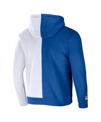 Men's NFL X Staple Blue, White Indianapolis Colts Split Logo Pullover Hoodie $31.02 Sweatshirt