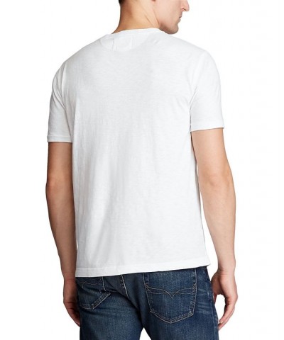 Men's Slub Jersey Henley Shirt White $43.73 T-Shirts