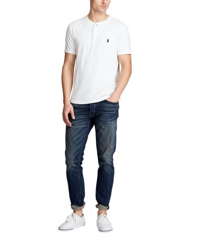 Men's Slub Jersey Henley Shirt White $43.73 T-Shirts