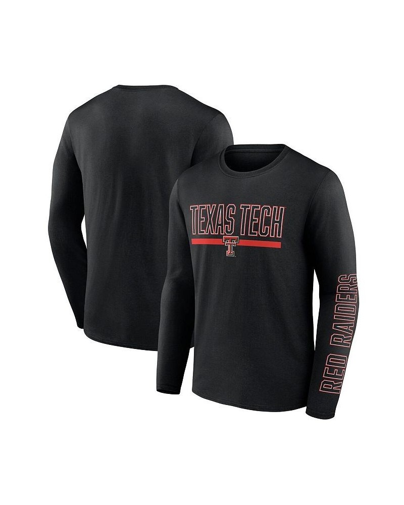 Men's Branded Black Texas Tech Red Raiders Modern Two-Hit Long Sleeve T-shirt $20.25 T-Shirts