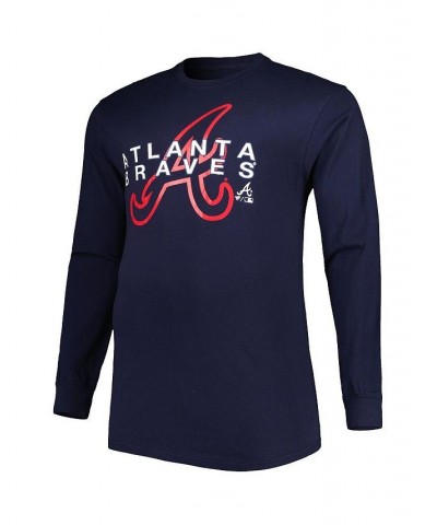 Men's Navy Atlanta Braves Big and Tall Long Sleeve T-shirt $28.07 T-Shirts