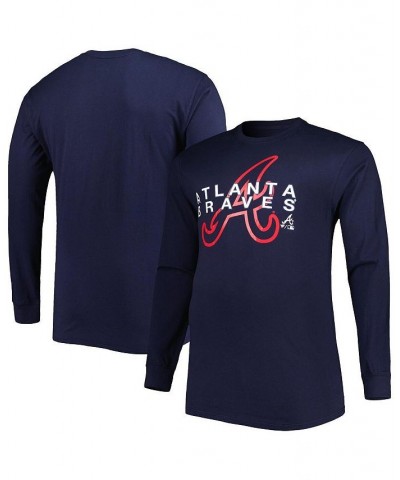 Men's Navy Atlanta Braves Big and Tall Long Sleeve T-shirt $28.07 T-Shirts