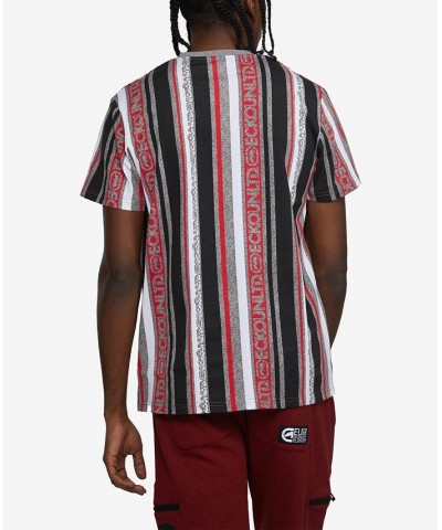 Men's Big and Tall Short Sleeves Line Down T-shirt Pastel Red $31.90 T-Shirts