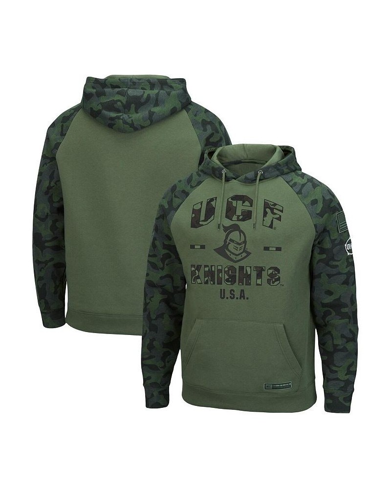 Men's Olive and Camo UCF Knights OHT Military-Inspired Appreciation Raglan Pullover Hoodie $31.50 Sweatshirt