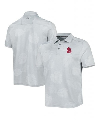 Men's Gray St. Louis Cardinals Palm Coast Delray Fond IslandZone Allover Polo Shirt $50.88 Polo Shirts