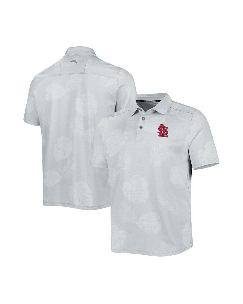 Men's Gray St. Louis Cardinals Palm Coast Delray Fond IslandZone Allover Polo Shirt $50.88 Polo Shirts