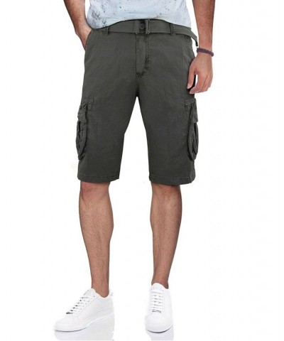 Men's Big and Tall Belted Double Pocket Cargo Shorts PD02 $27.90 Shorts