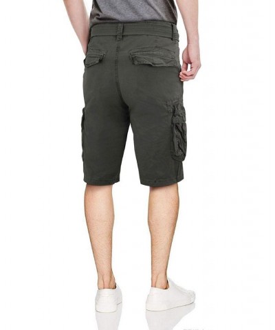 Men's Big and Tall Belted Double Pocket Cargo Shorts PD02 $27.90 Shorts