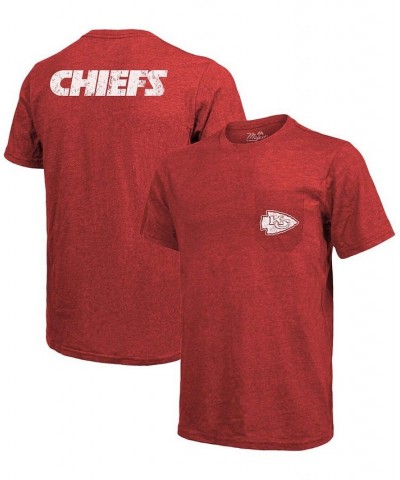 Kansas City Chiefs Tri-Blend Pocket T-shirt - Heathered Red $30.59 T-Shirts