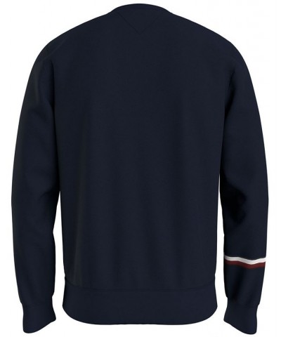 Men's New Global Stripe Crewneck Sweatshirt Blue $39.89 Sweatshirt