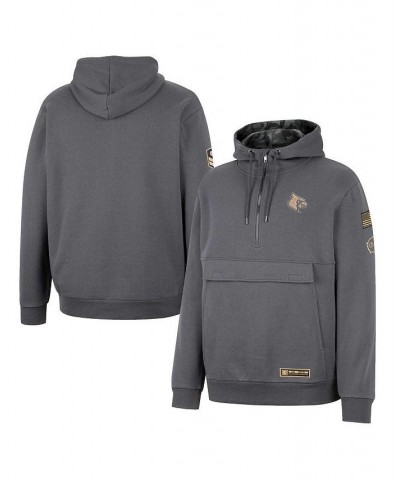 Men's Charcoal Louisville Cardinals OHT Military-Inspired Appreciation Quarter-Zip Hoodie $37.09 Sweatshirt