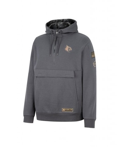 Men's Charcoal Louisville Cardinals OHT Military-Inspired Appreciation Quarter-Zip Hoodie $37.09 Sweatshirt