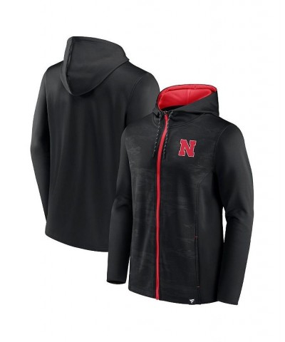 Men's Branded Black Nebraska Huskers Ball Carrier Full-Zip Hoodie $39.74 Sweatshirt