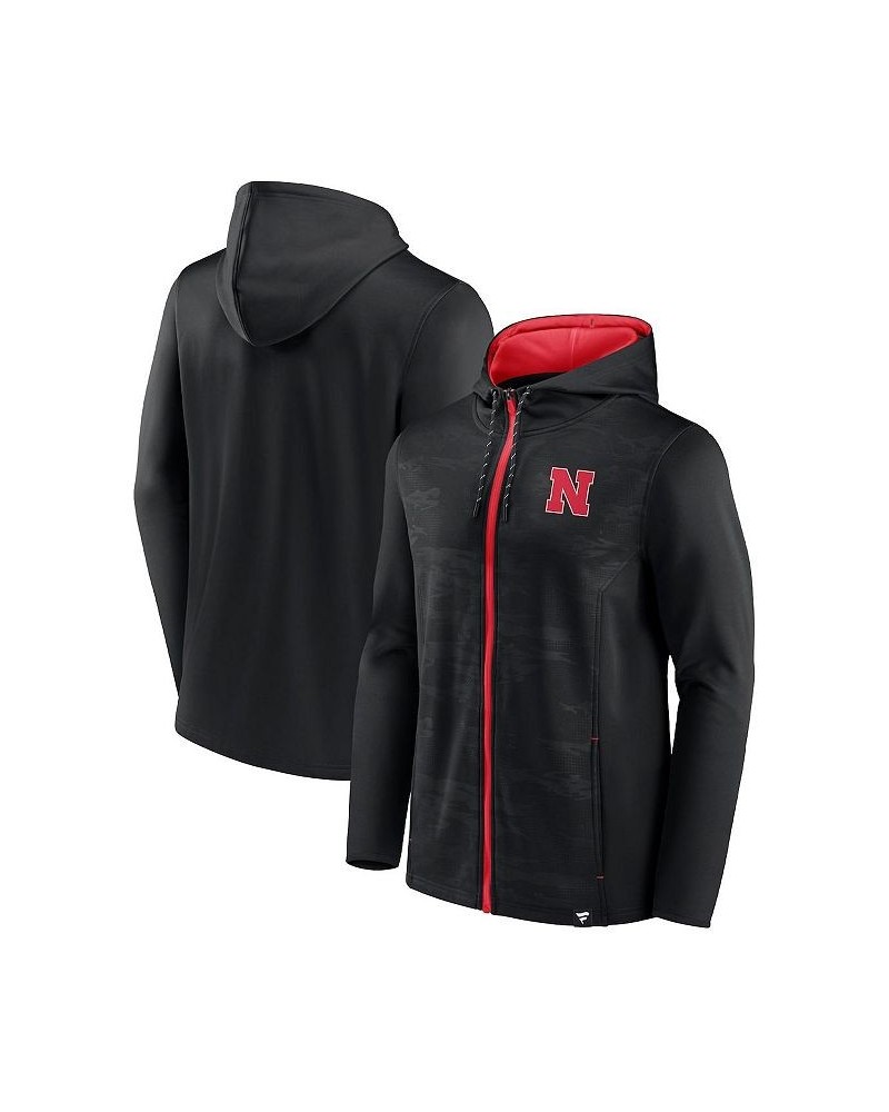 Men's Branded Black Nebraska Huskers Ball Carrier Full-Zip Hoodie $39.74 Sweatshirt