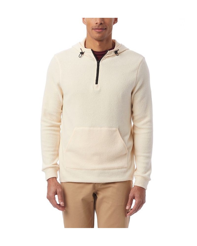 Men's Eco-Teddy Outdoor Quarter-Zip Fleece Hoodie White $48.00 Sweatshirt