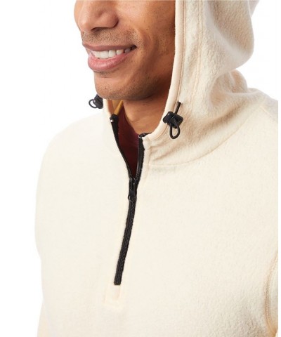 Men's Eco-Teddy Outdoor Quarter-Zip Fleece Hoodie White $48.00 Sweatshirt