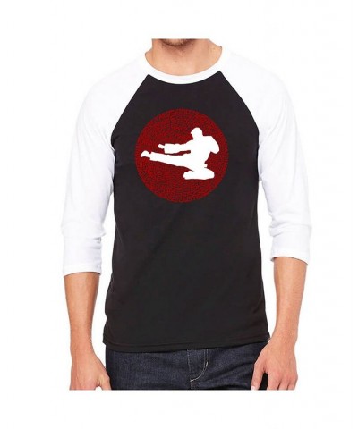 Men's Raglan Word Art T-shirt - Types of Martial Arts Black $24.74 T-Shirts