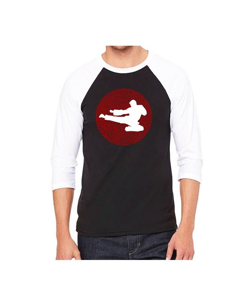 Men's Raglan Word Art T-shirt - Types of Martial Arts Black $24.74 T-Shirts