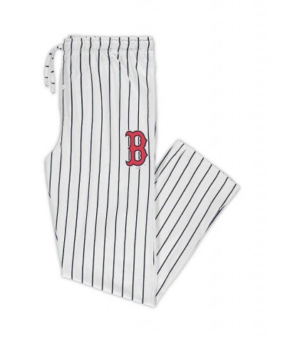 Men's White, Navy Boston Red Sox Big and Tall Pinstripe Sleep Pants $24.60 Pajama