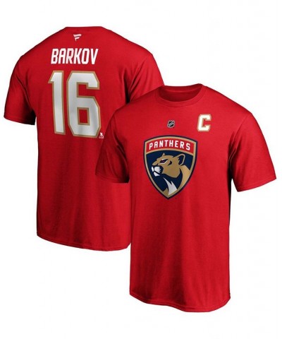 Men's Aleksander Barkov Red Florida Panthers Team Authentic Stack Name and Number T-shirt $17.00 T-Shirts