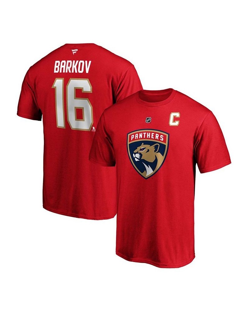 Men's Aleksander Barkov Red Florida Panthers Team Authentic Stack Name and Number T-shirt $17.00 T-Shirts