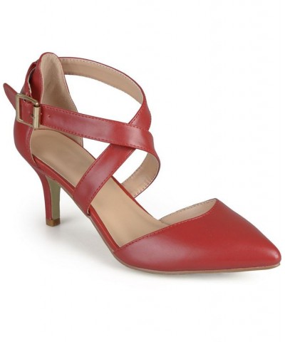 Women's Riva Crisscross Heels Red $36.90 Shoes