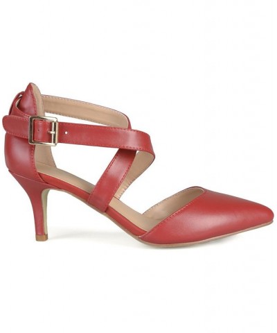 Women's Riva Crisscross Heels Red $36.90 Shoes