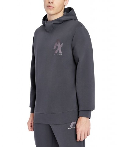 Men's Metallic Small Logo Hoodie Gray $36.00 Sweatshirt