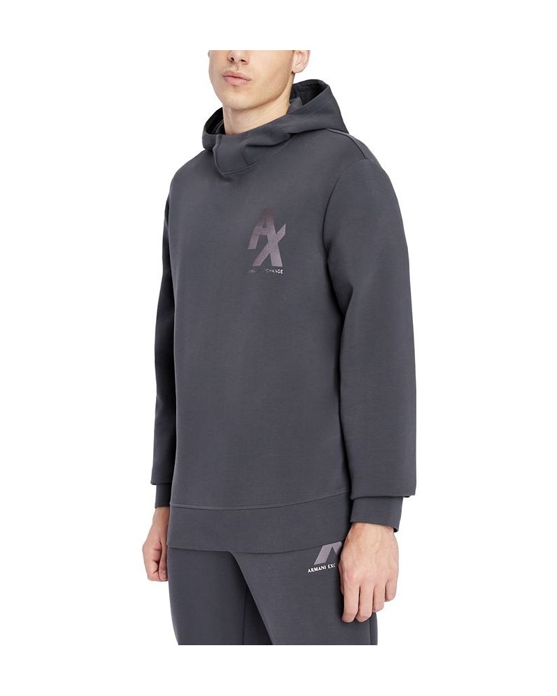 Men's Metallic Small Logo Hoodie Gray $36.00 Sweatshirt