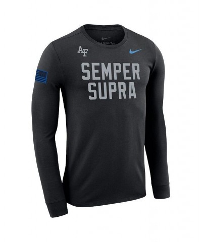 Men's Black Air Force Falcons Space Force Rivalry Semper Supra Long Sleeve T-shirt $28.49 T-Shirts