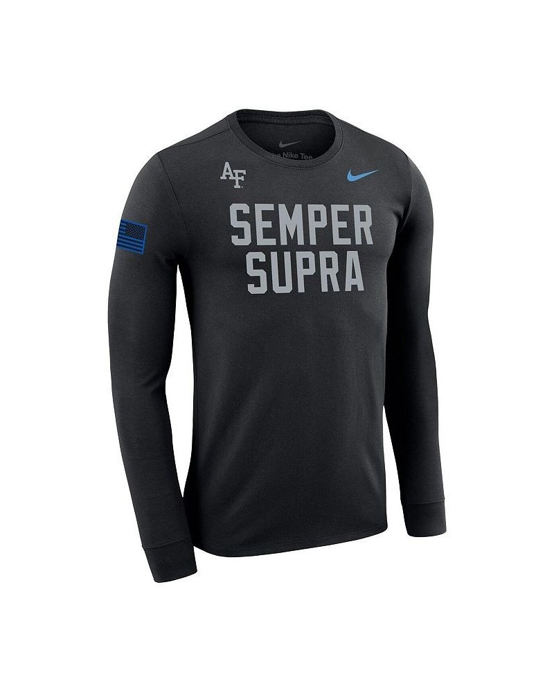 Men's Black Air Force Falcons Space Force Rivalry Semper Supra Long Sleeve T-shirt $28.49 T-Shirts