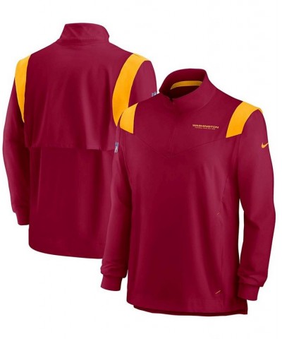 Men's Burgundy Washington Football Team 2021 Sideline Coaches Repel Quarter-Zip Jacket $37.79 Jackets