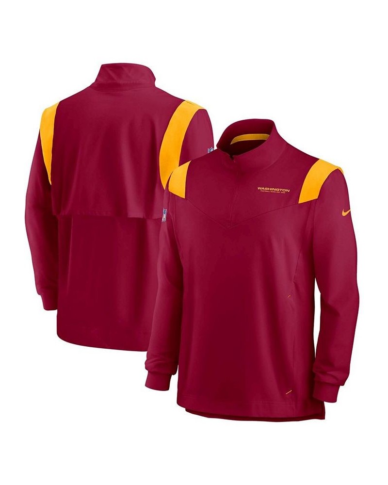 Men's Burgundy Washington Football Team 2021 Sideline Coaches Repel Quarter-Zip Jacket $37.79 Jackets