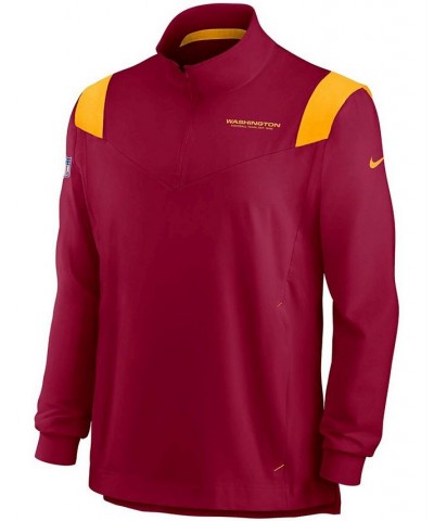 Men's Burgundy Washington Football Team 2021 Sideline Coaches Repel Quarter-Zip Jacket $37.79 Jackets