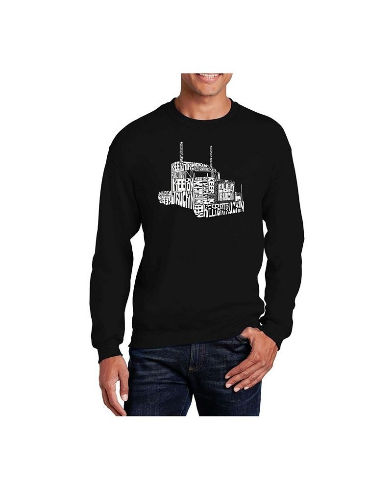 Men's Word Art Keep On Truckin' Crewneck Sweatshirt Black $28.49 Sweatshirt